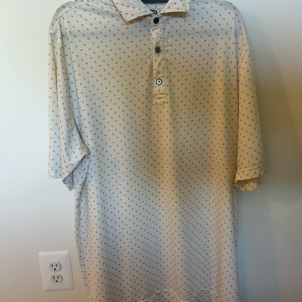 Men's Cream Polo Golf Shirt FootJoy